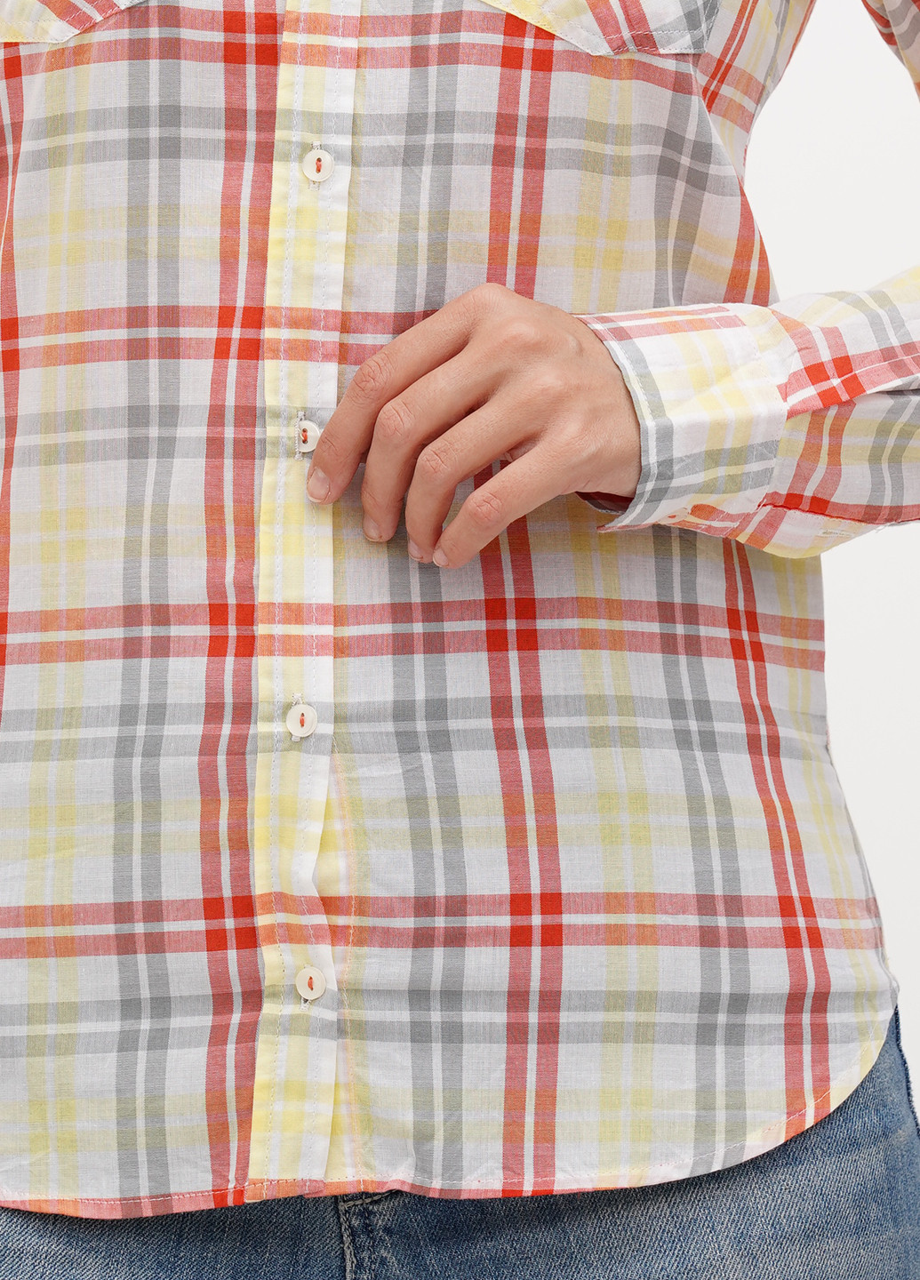 Оранжевая кэжуал рубашка в клетку Sassofono Club