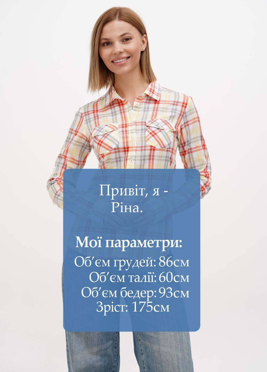 Оранжевая кэжуал рубашка в клетку Sassofono Club