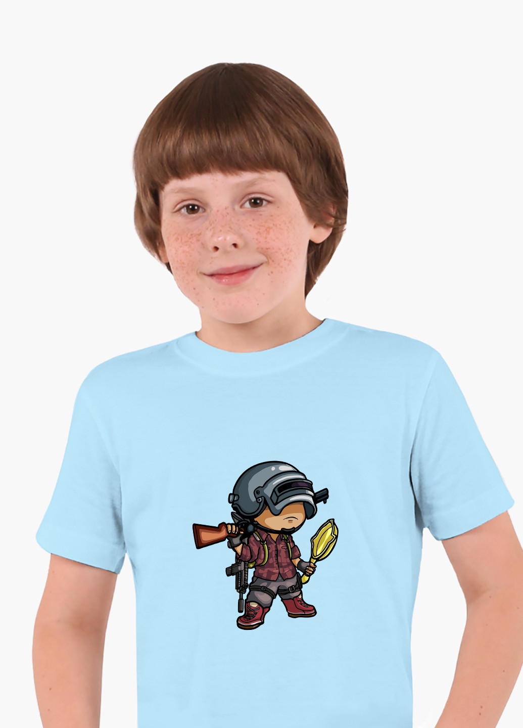 Голубая демисезонная футболка детская пубг пабг (pubg)(9224-1710) MobiPrint