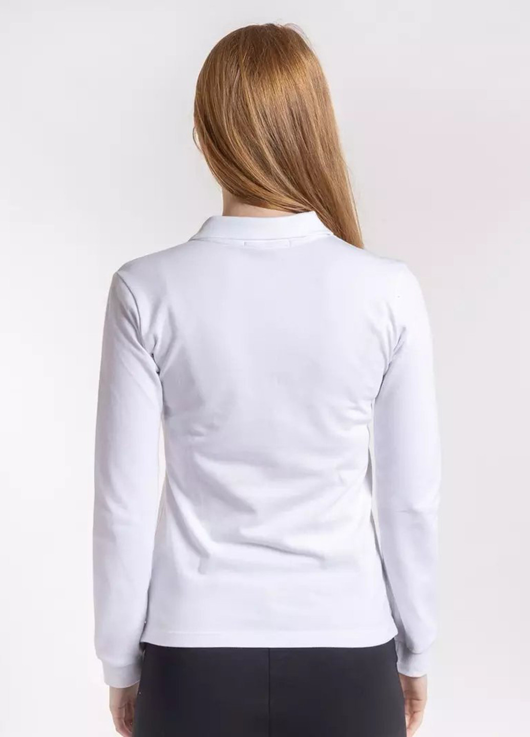 Белая женская футболка-поло BBL однотонная