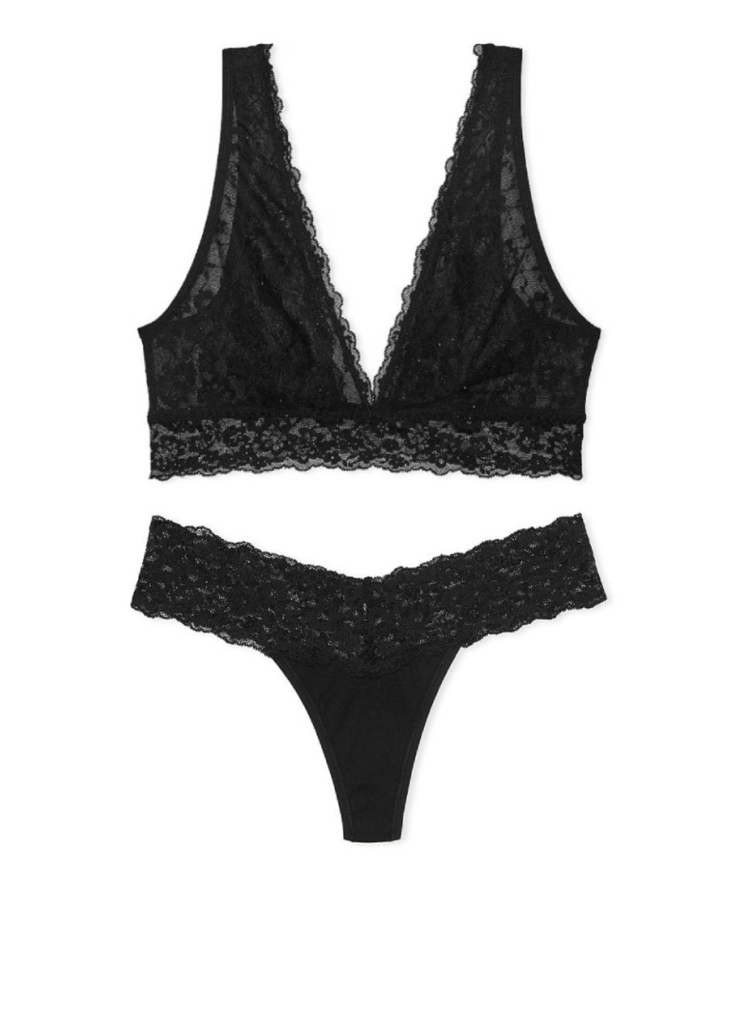 Черный демисезонный комплект (бюстгальтер, трусики) Victoria's Secret