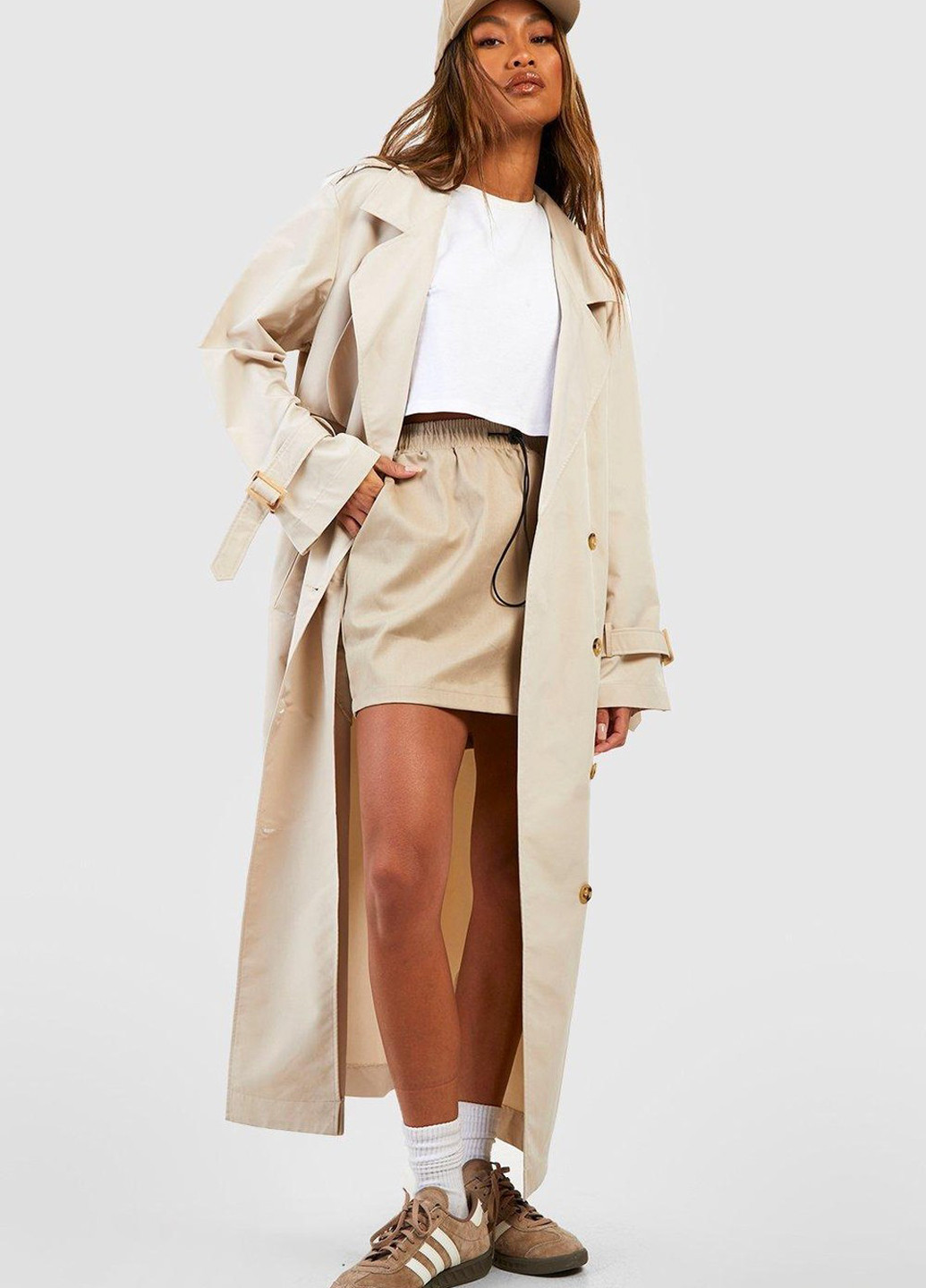 Плащ Boohoo на пуговицах демисезон (318326630)