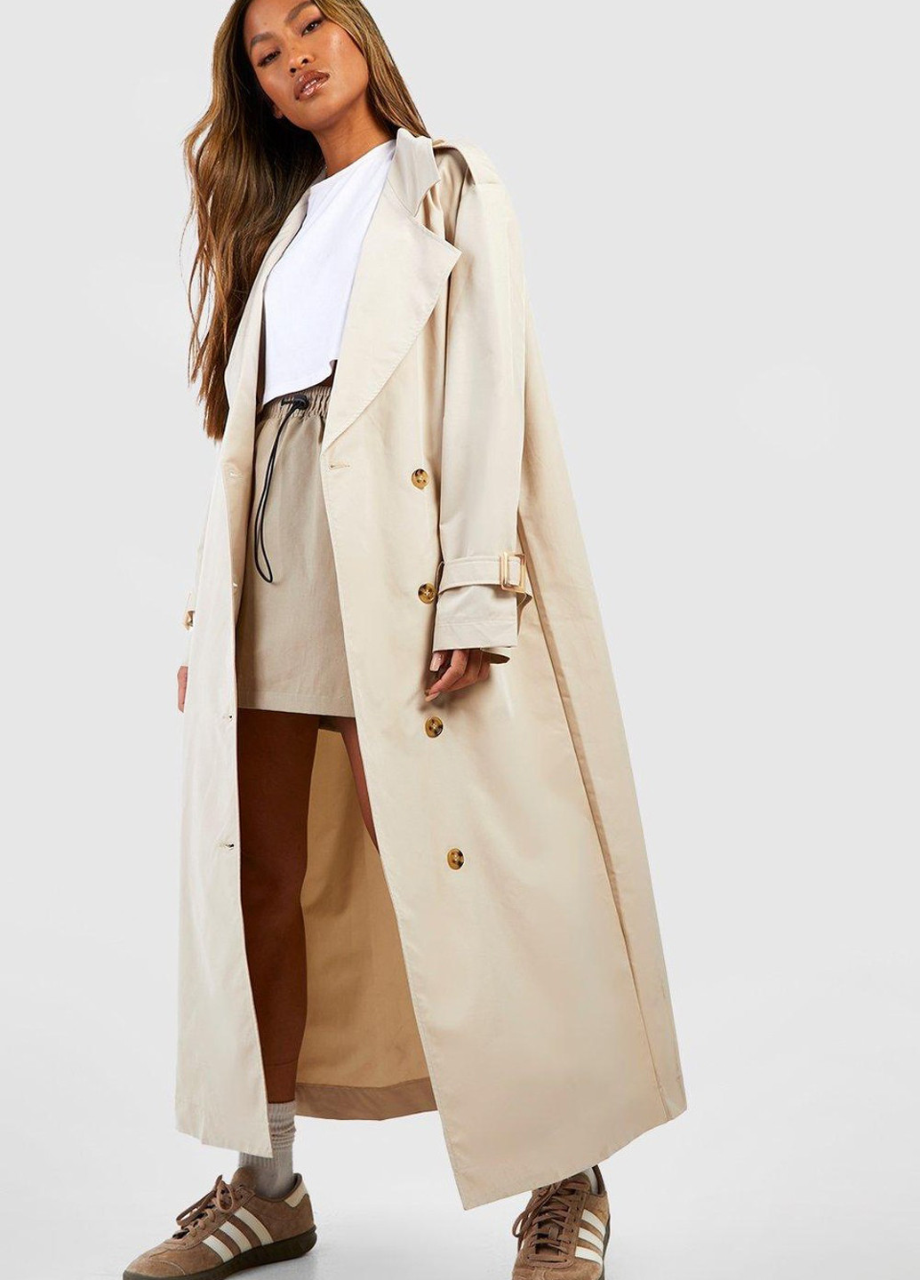 Плащ Boohoo на пуговицах демисезон (318326630)