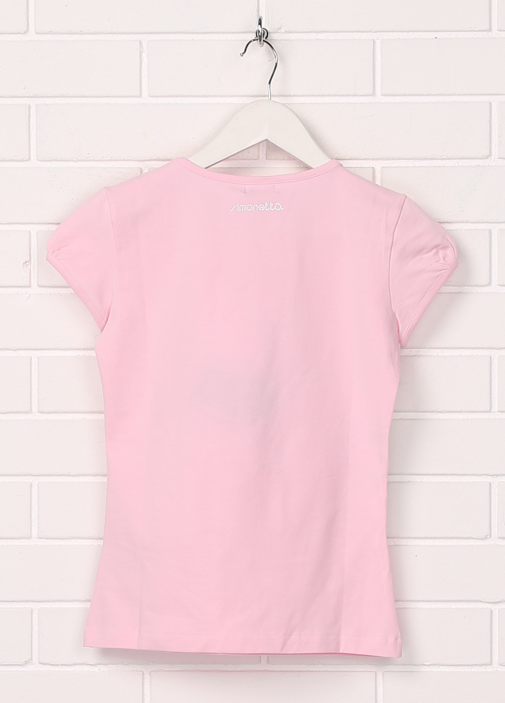 Светло-розовая летняя футболка с коротким рукавом Simonetta