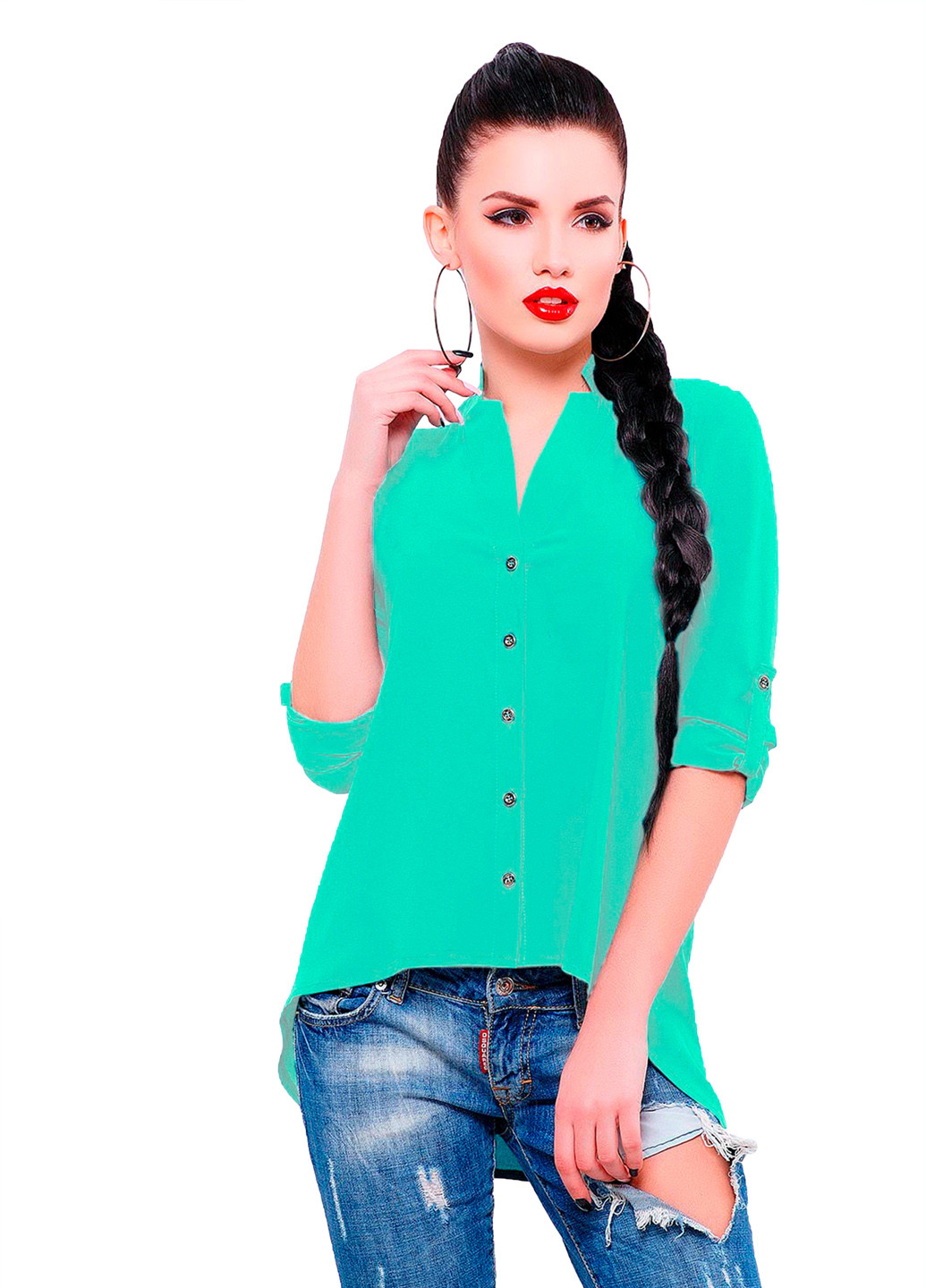 Зеленая демисезонная блуза Fashion Up