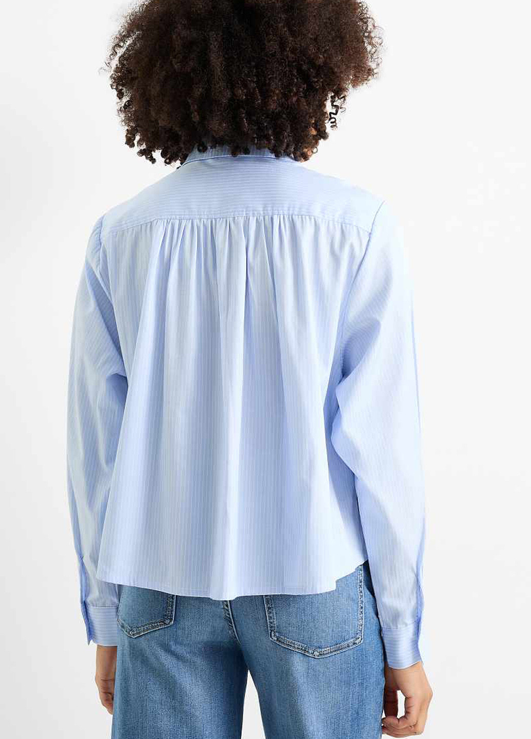 Голубой классическая, кэжуал рубашка однотонная C&A