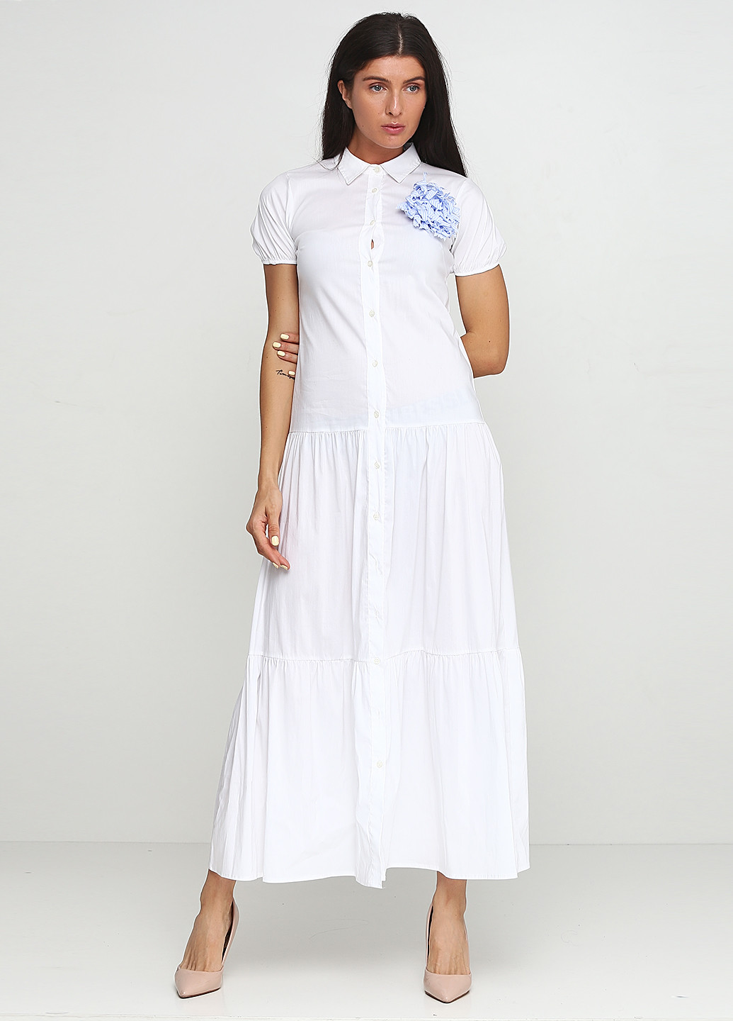 Білий кежуал платье Paolo Casalini однотонна