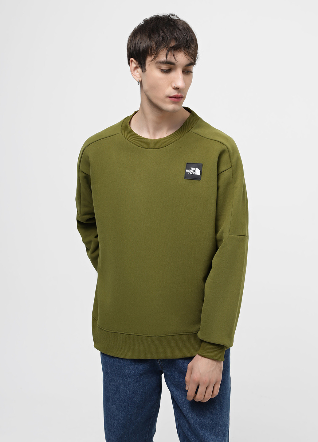 Хаки свитшот The North Face однотонный нашивки (330225759)