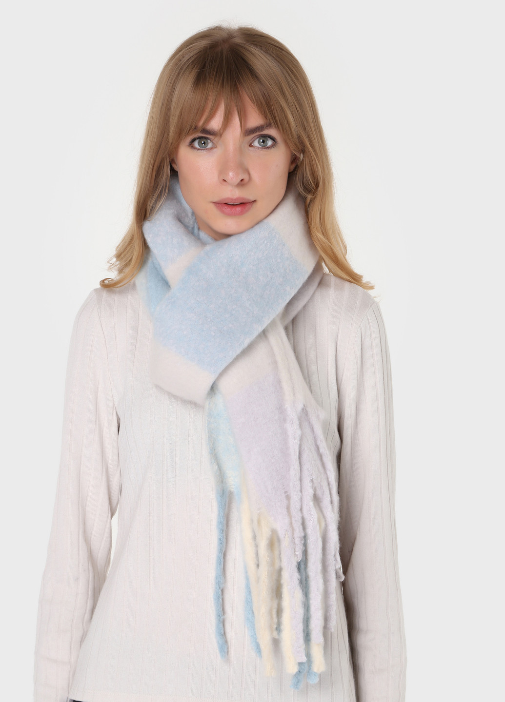 Очень теплый зимний шарф 445015 Голубой 185*35 см Merlini cordoba (254907849)