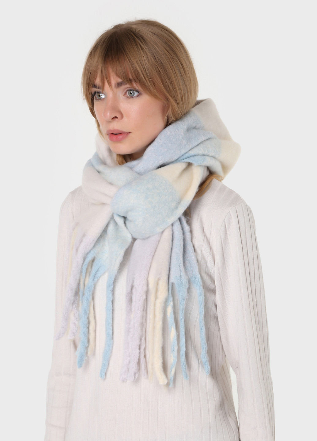 Очень теплый зимний шарф 445015 Голубой 185*35 см Merlini cordoba (254907849)