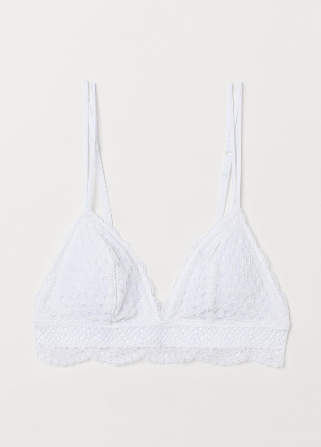 Білий тріенджел бюстгальтер H&M без кісточок поліамід