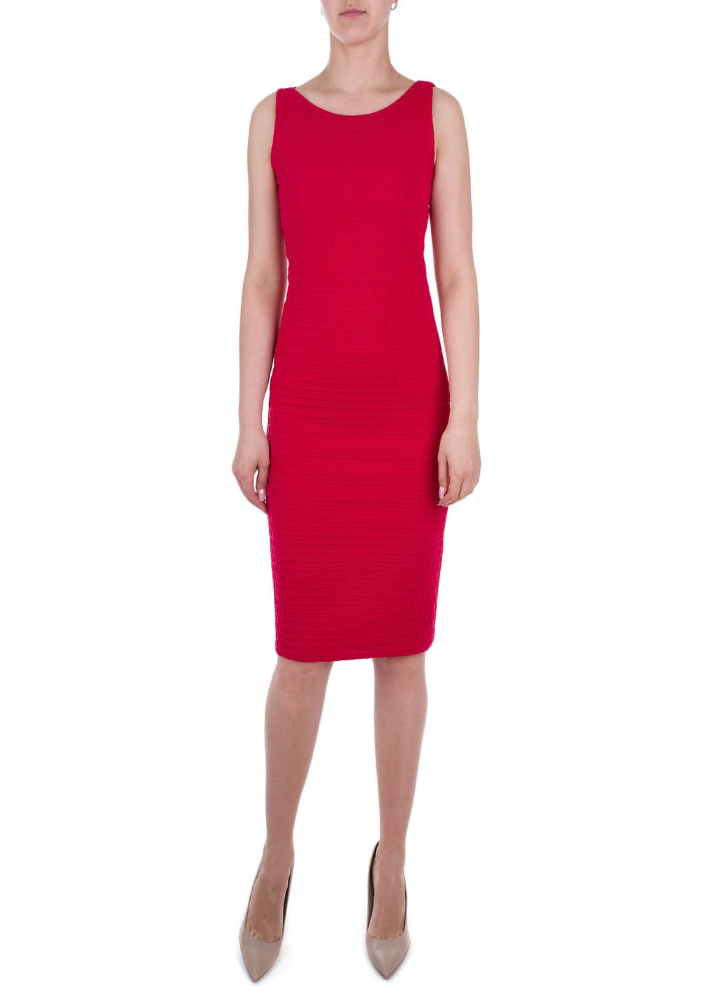 Красное кэжуал платье Emporio Armani однотонное