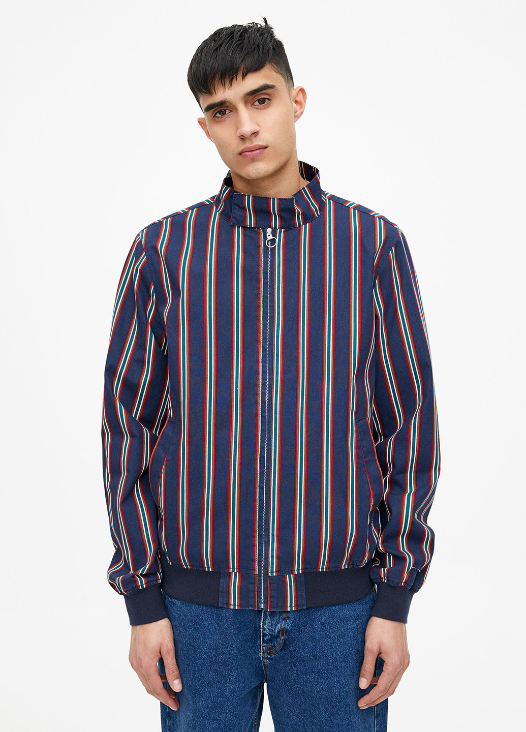 Темно-синя демісезонна вітровка Pull & Bear