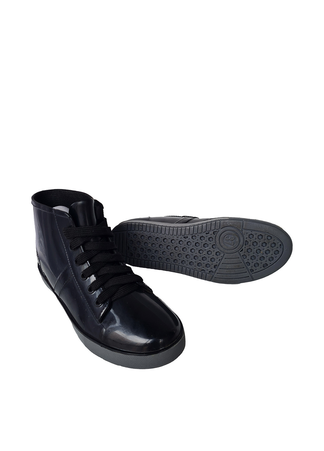 Черные резиновые ботинки No Brand