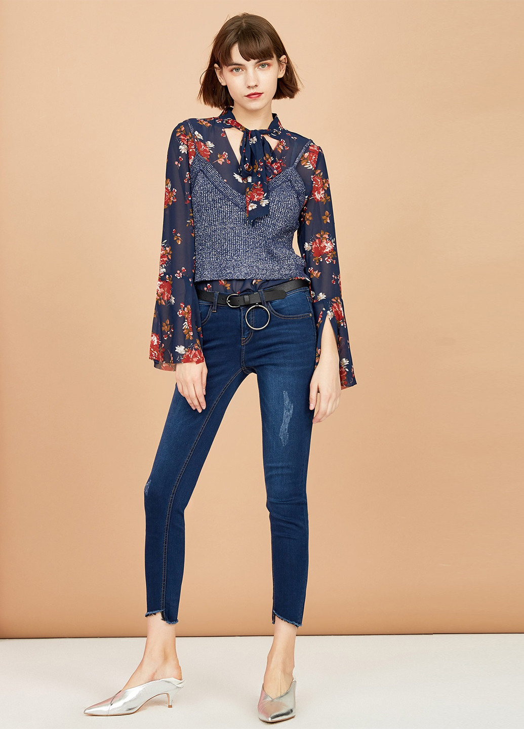 Синий демисезонный комплект (блуза, топ) Only