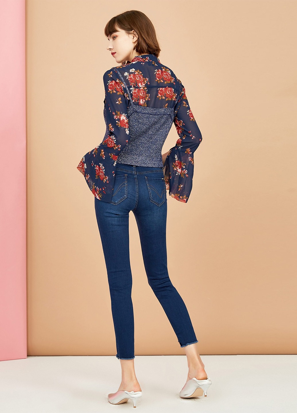 Синий демисезонный комплект (блуза, топ) Only