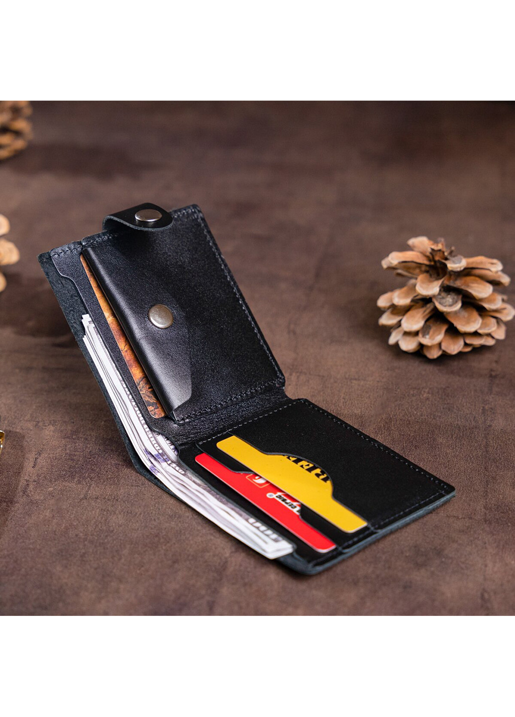 Чоловічий шкіряний гаманець 10,5х9х0,5 см Shvigel (252129085)