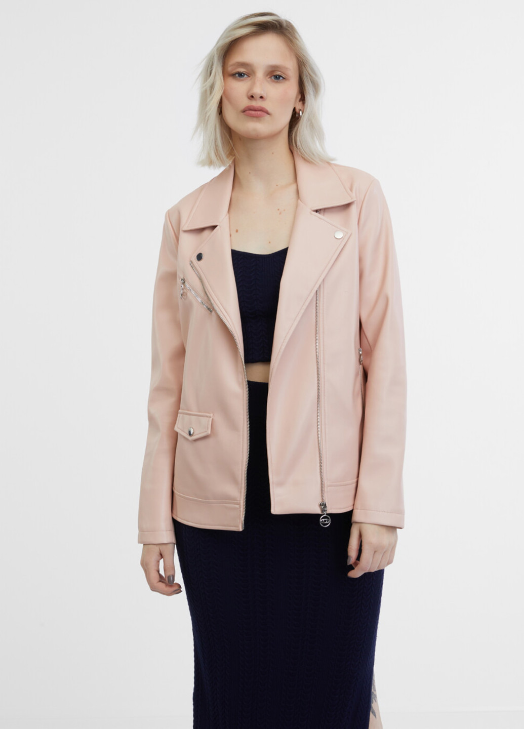 Світло-рожева демісезонна куртка косуха Orsay