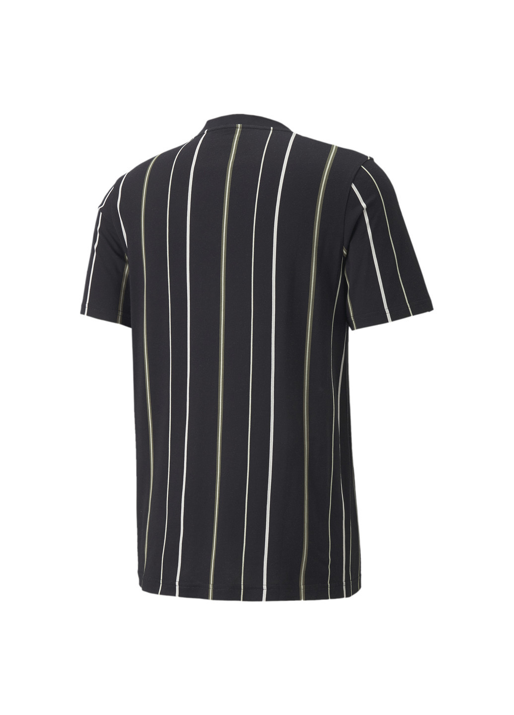 Черная футболка modern basics striped men's tee Puma