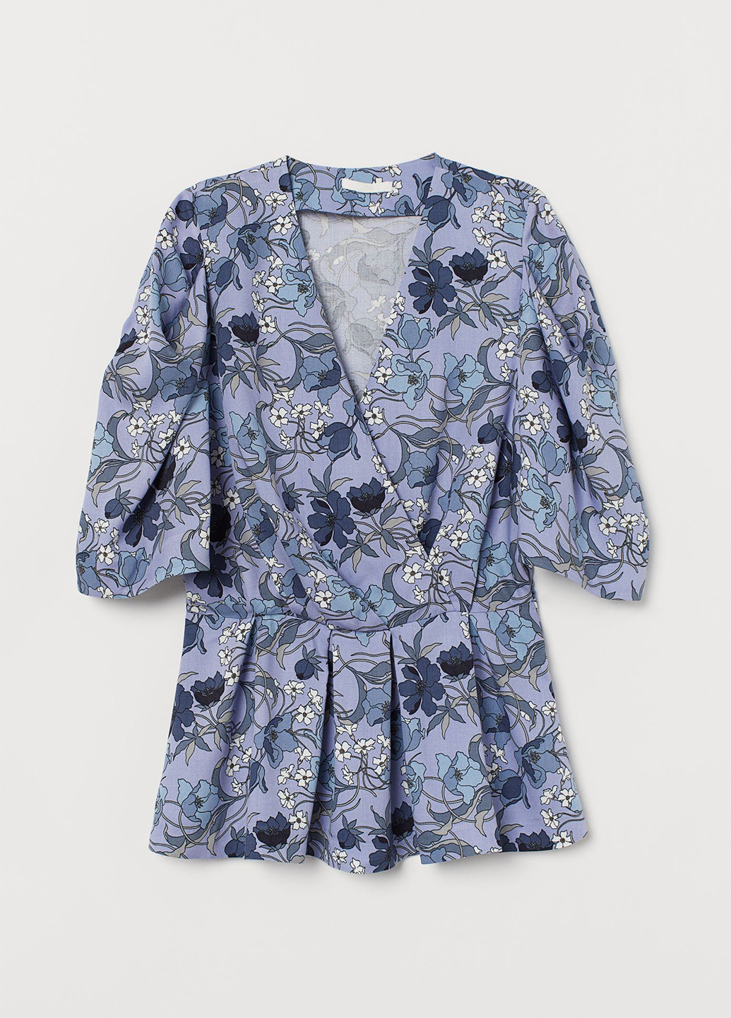 Голубая демисезонная блуза на запах H&M