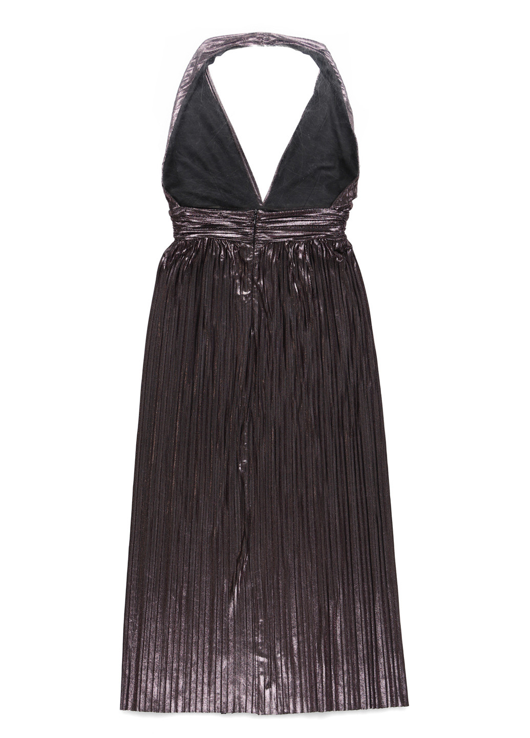 Коричневое вечернее, кэжуал платье с открытой спиной Bershka однотонное