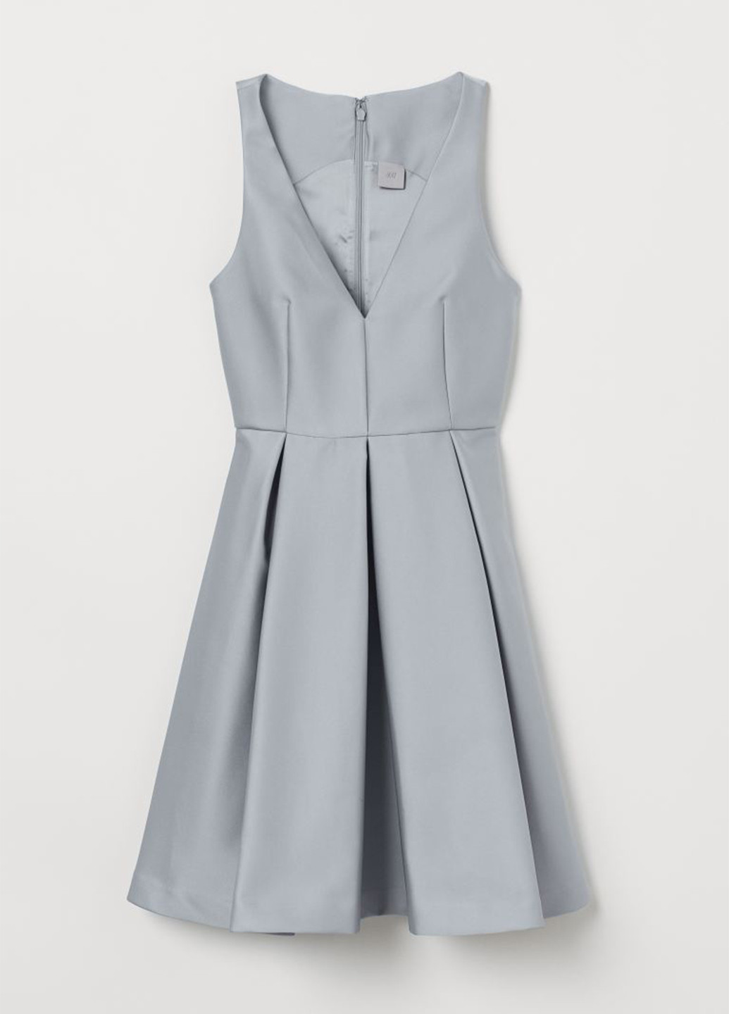 Серо-голубое кэжуал платье клеш H&M