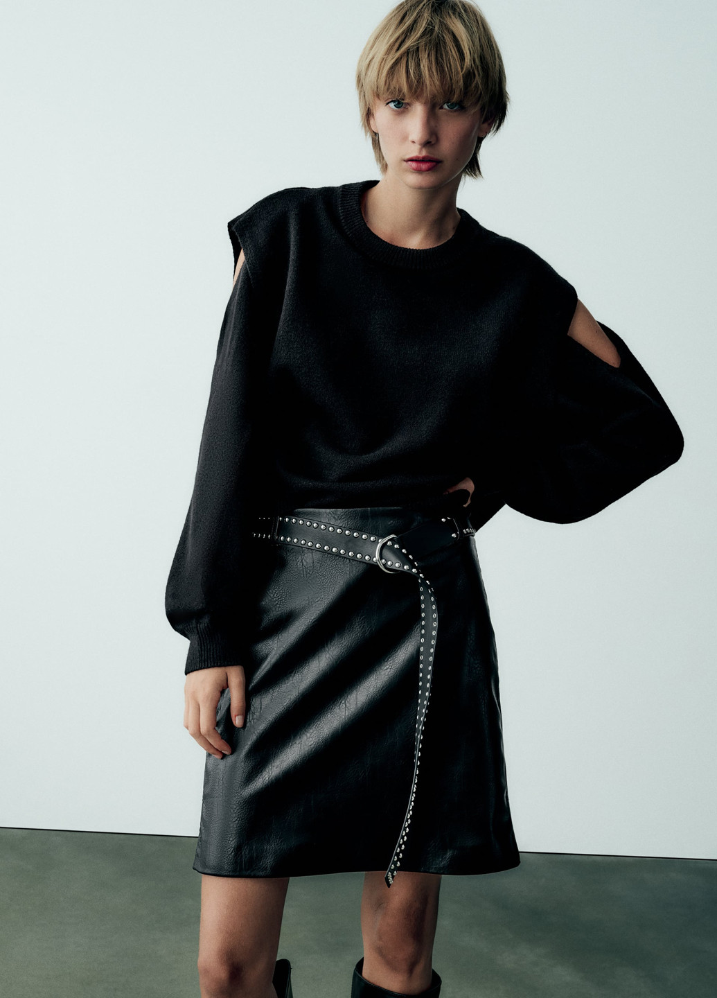 Черная кэжуал однотонная юбка Zara колокол