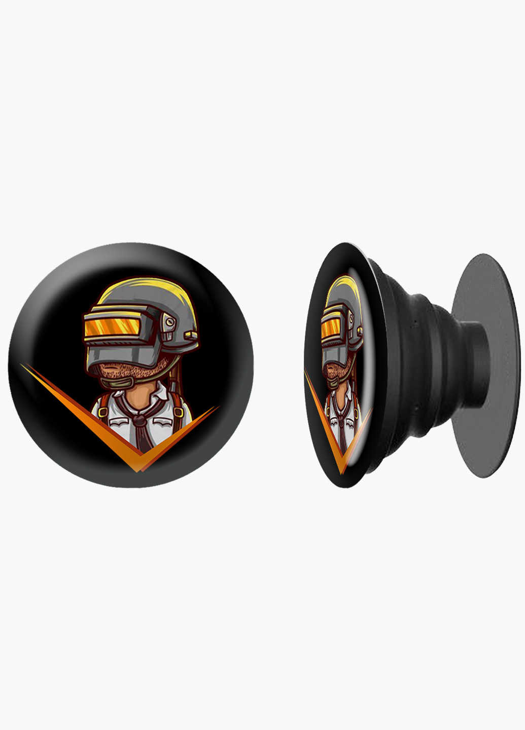 Попсокет (Popsockets) держатель для смартфона Пубг Пабг (Pubg) (8754-1187) Черный MobiPrint (216748312)