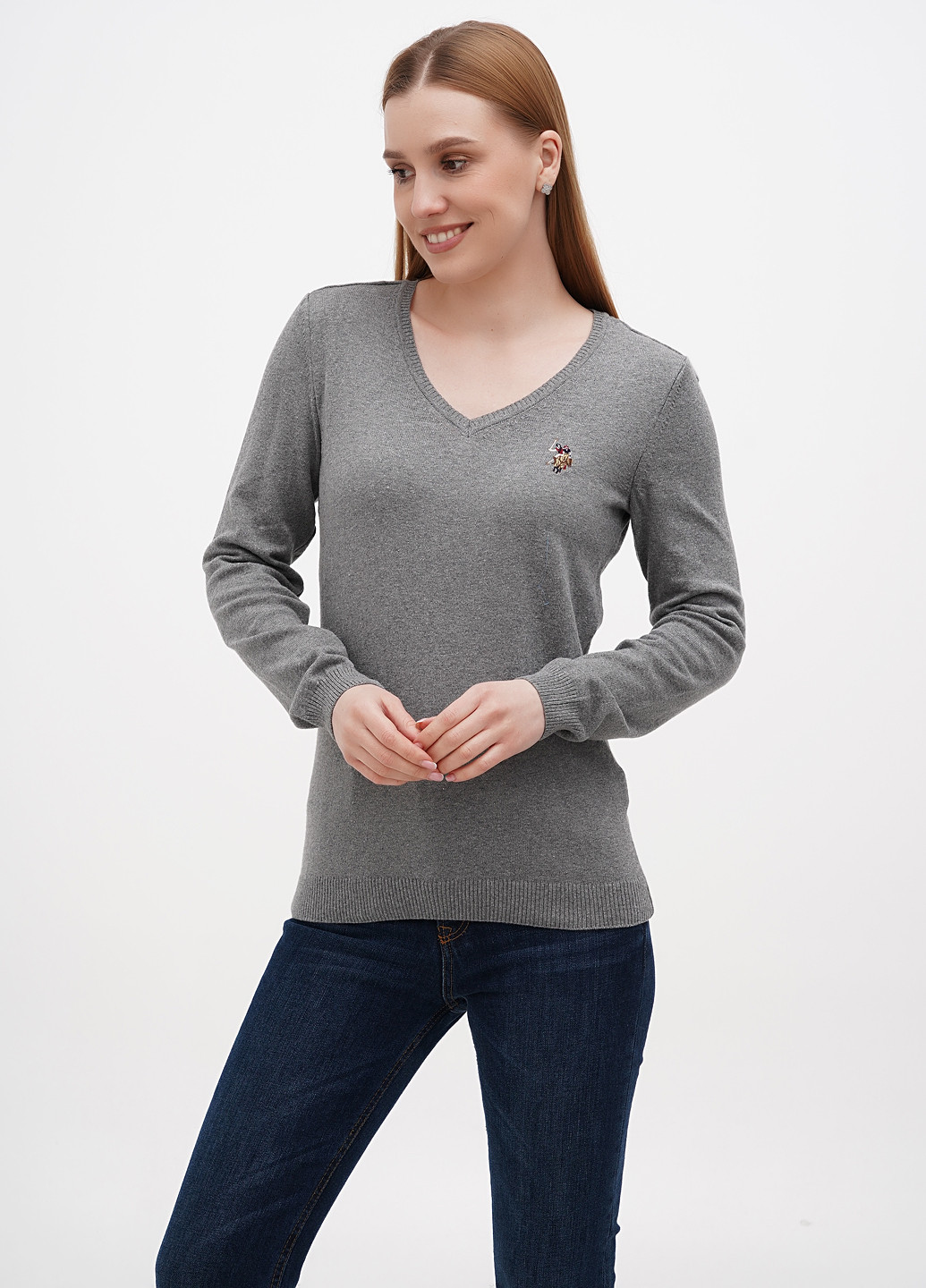 Сірий светр трикотажний u.s. polo assn жіночий U.S. Polo Assn.
