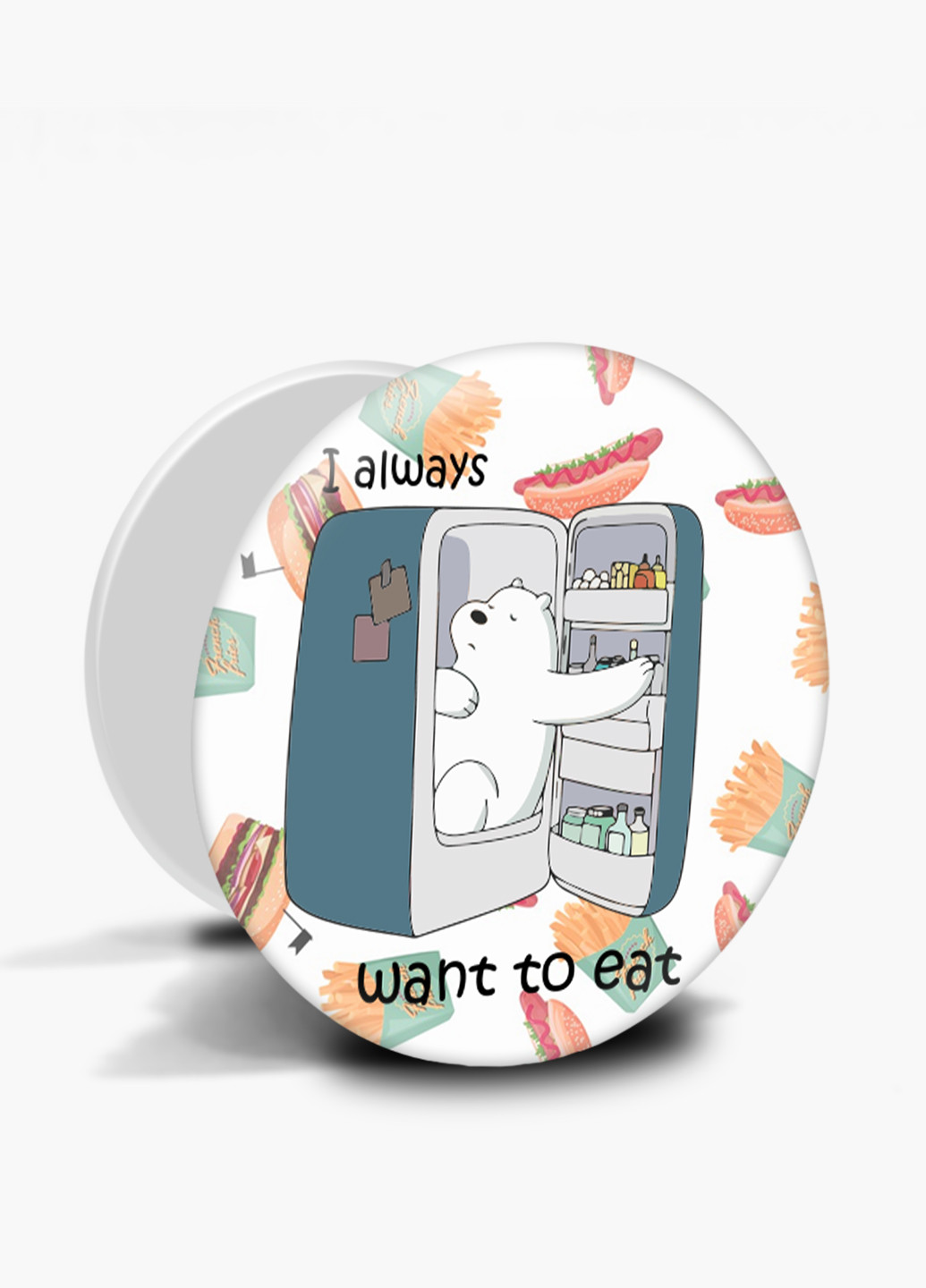 Попсокет (Popsockets) держатель для смартфона Вся правда о медведях (We Bare Bears) (8754-2907) Черный MobiPrint (229014781)