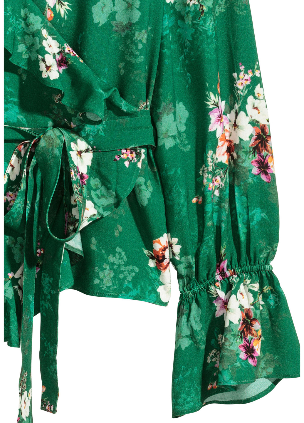 Зелёная блуза на запах H&M