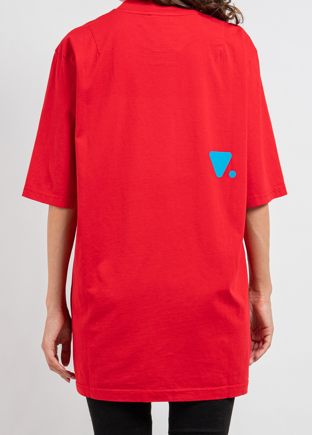 Красная футболка с логотипом цвета морской волны Valvola