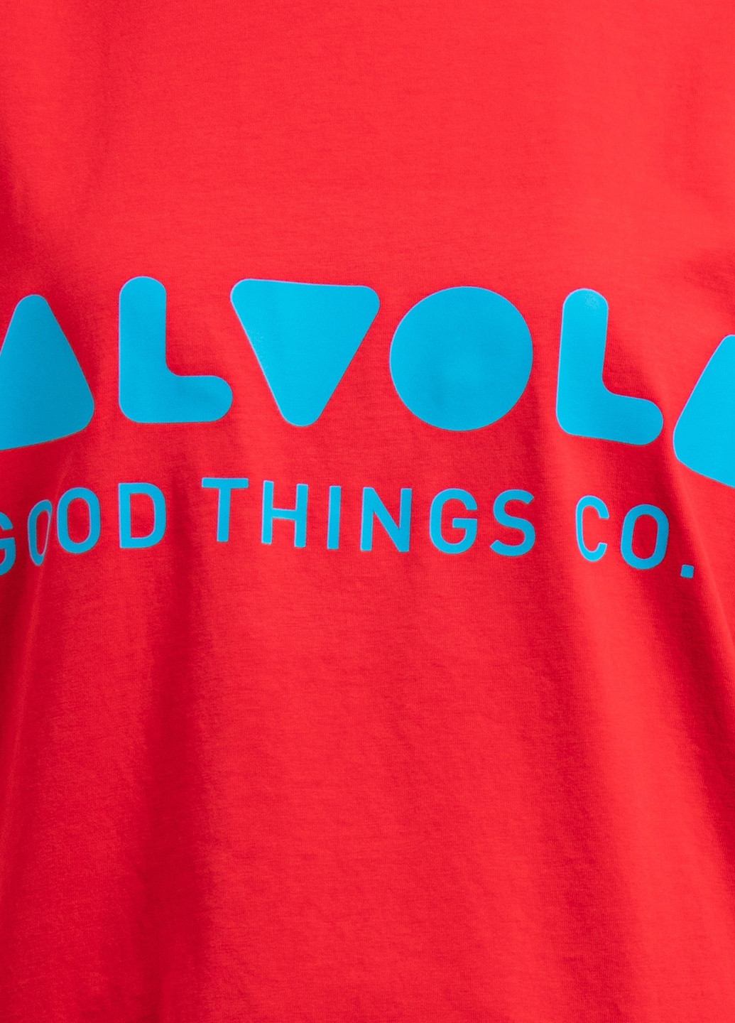 Красная футболка с логотипом цвета морской волны Valvola