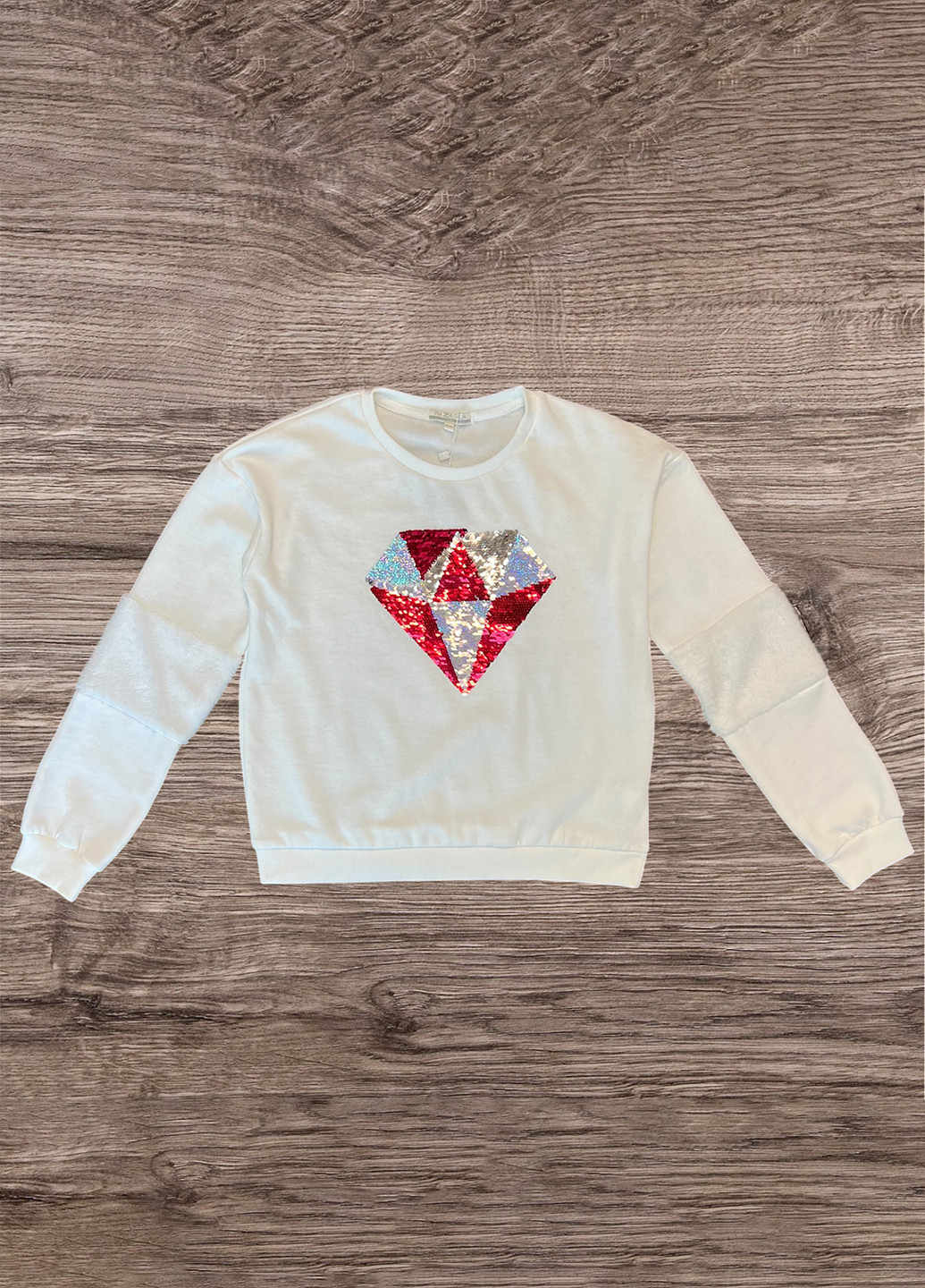 Piazza Italia свитшот однотонный белый кэжуал хлопок, футер