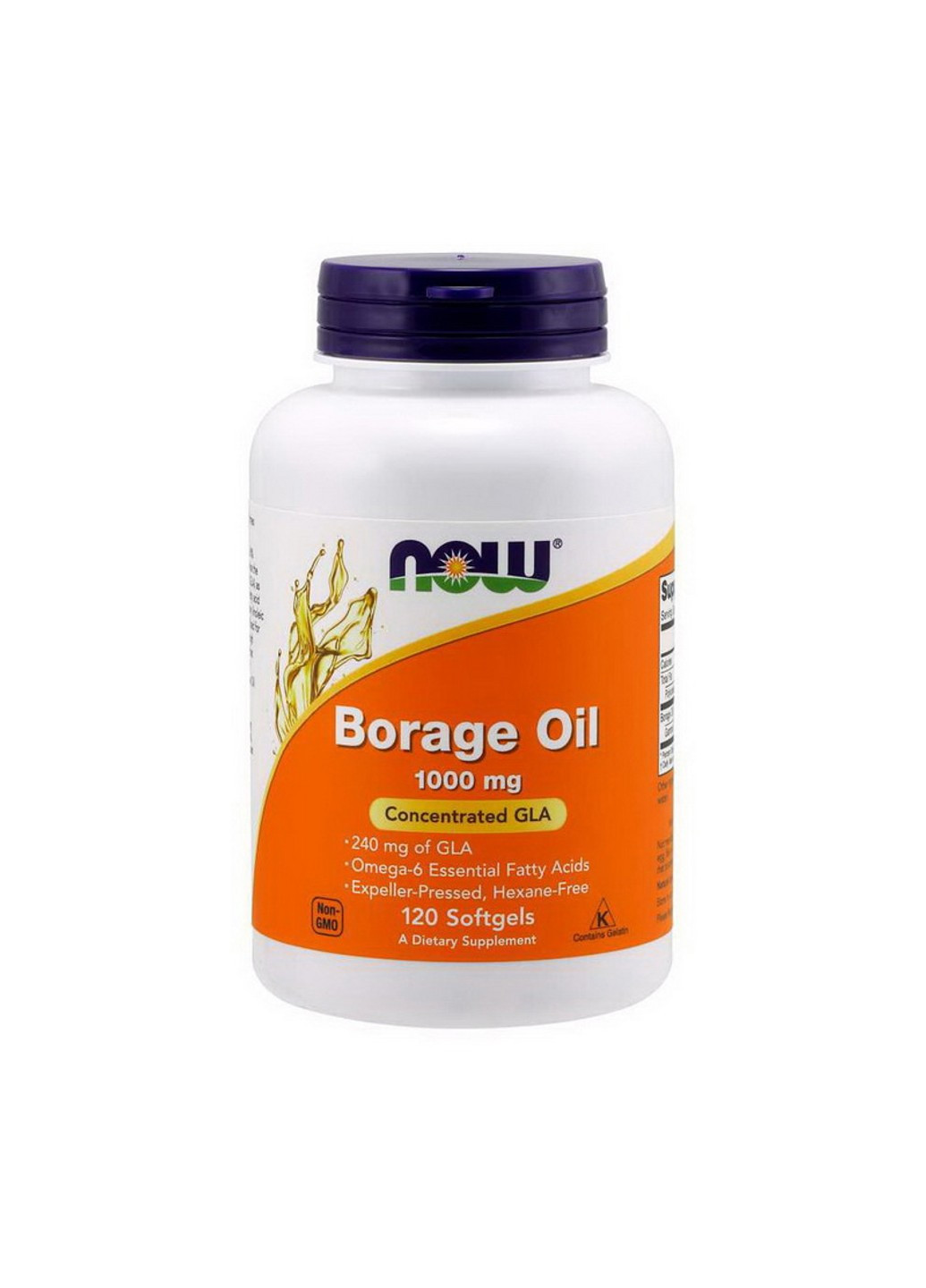 Масло огуречника Borage Oil 1000 mg 120 капсул Now Foods (255409917)