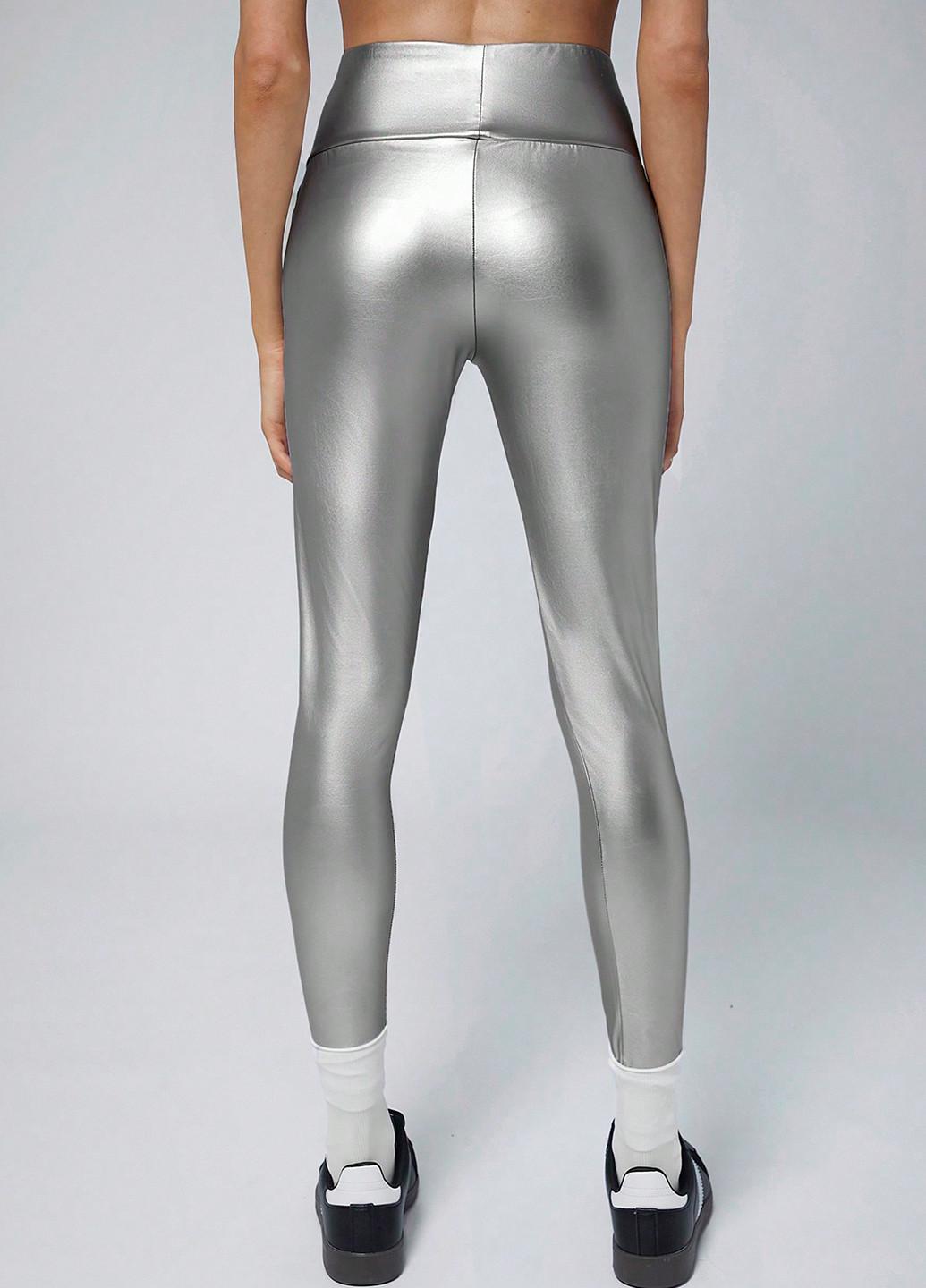 Серебряные демисезонные леггинсы SHEIN