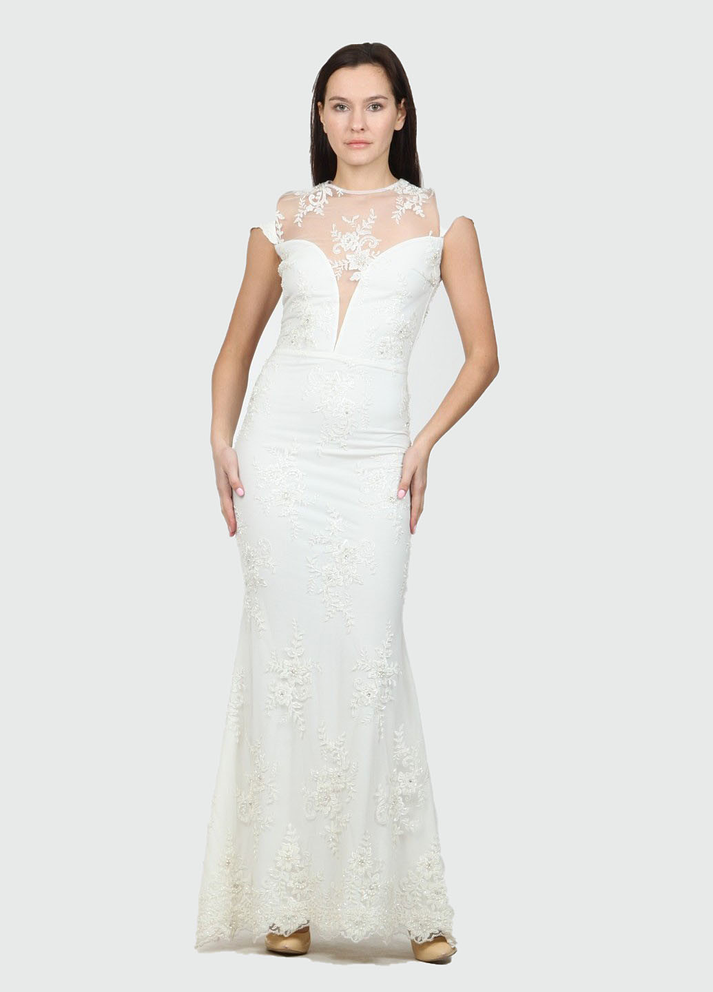 Белое вечернее платье Enna Levoni однотонное