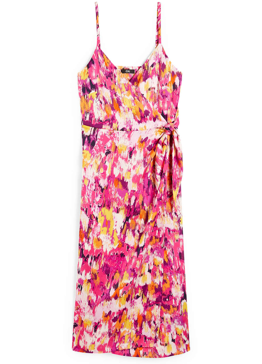 Рожева кежуал сукня на запах C&A з абстрактним візерунком