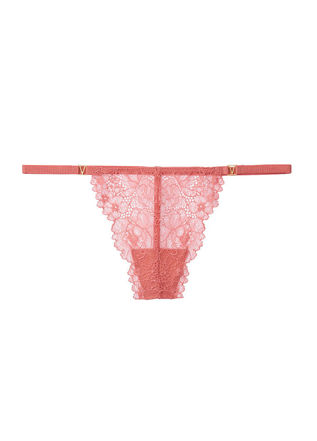 Труси Victoria's Secret стрінги однотонні темно-рожеві повсякденні поліамід