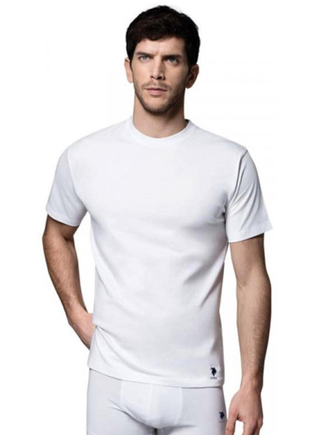 Белая футболка чоловіча m білий 80196 U.S. Polo ASSN