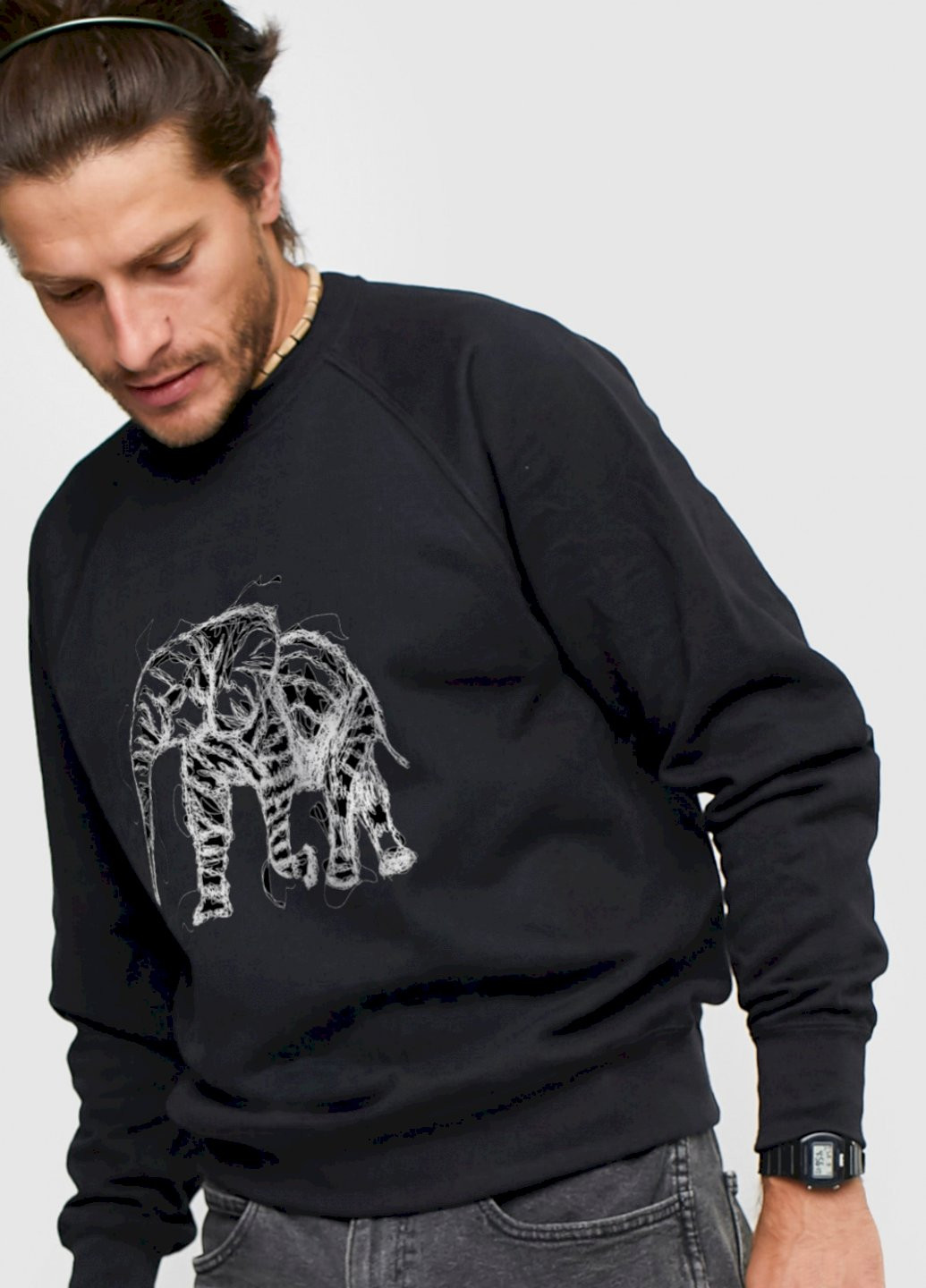 Черный свитшот мужской YAPPI рисунок (251424313)