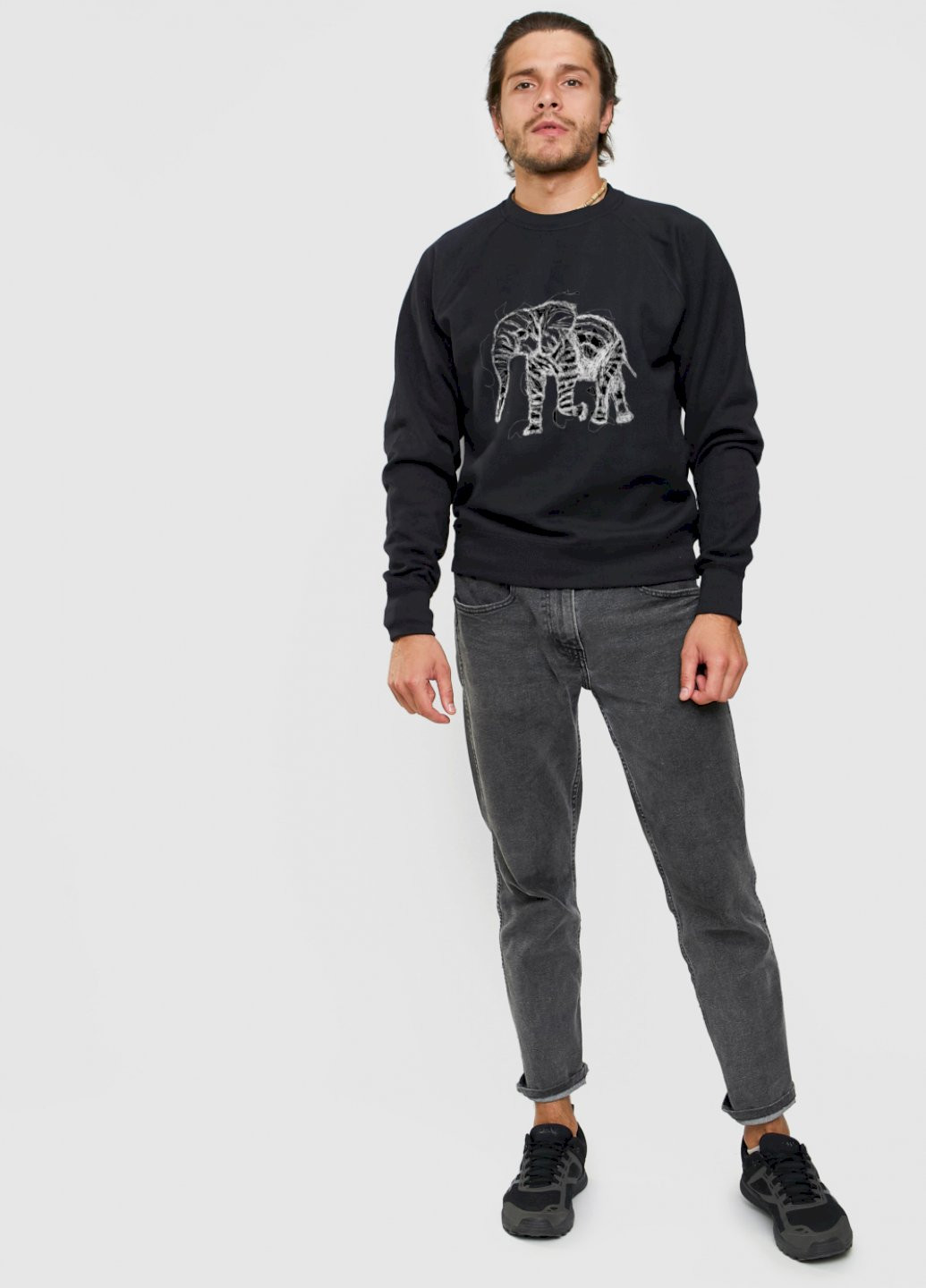 Черный свитшот мужской YAPPI рисунок (251424313)
