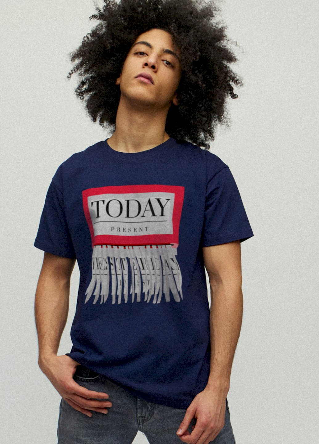 Темно-синяя футболка мужская YAPPI