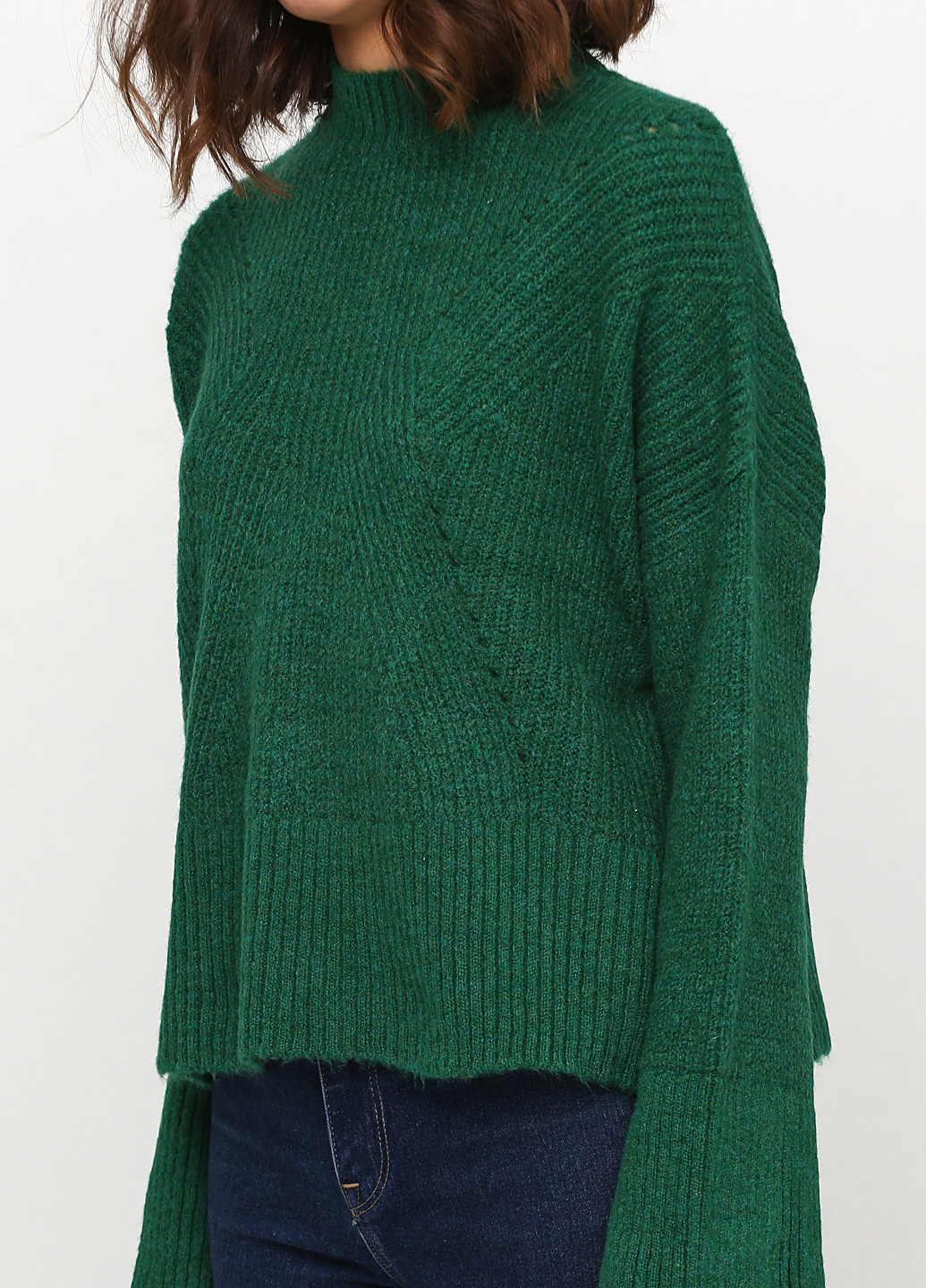 Темно-зеленый демисезонный свитер Fashion