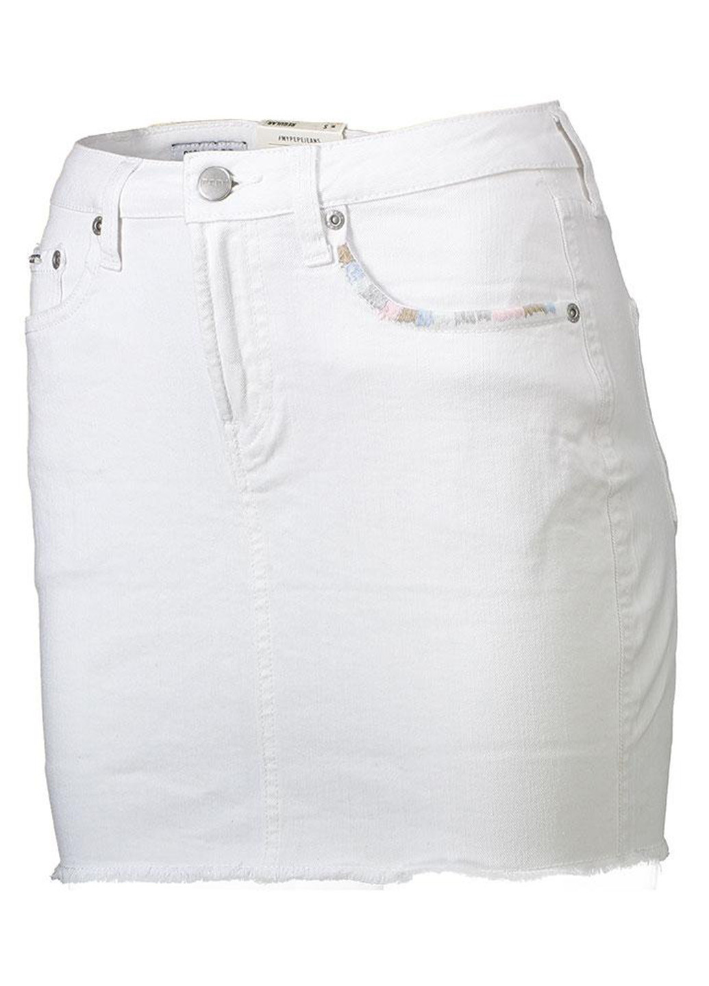 Белая кэжуал однотонная юбка Pepe Jeans мини