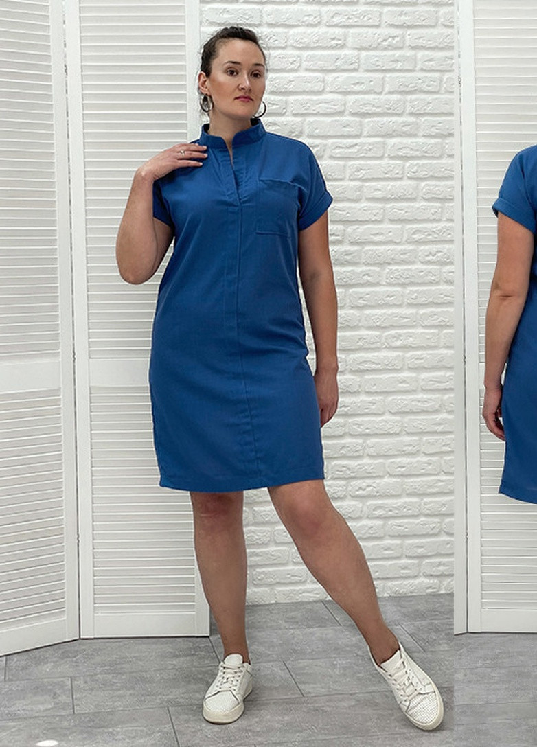 Блакитна кежуал сукня Fashion Girl однотонна