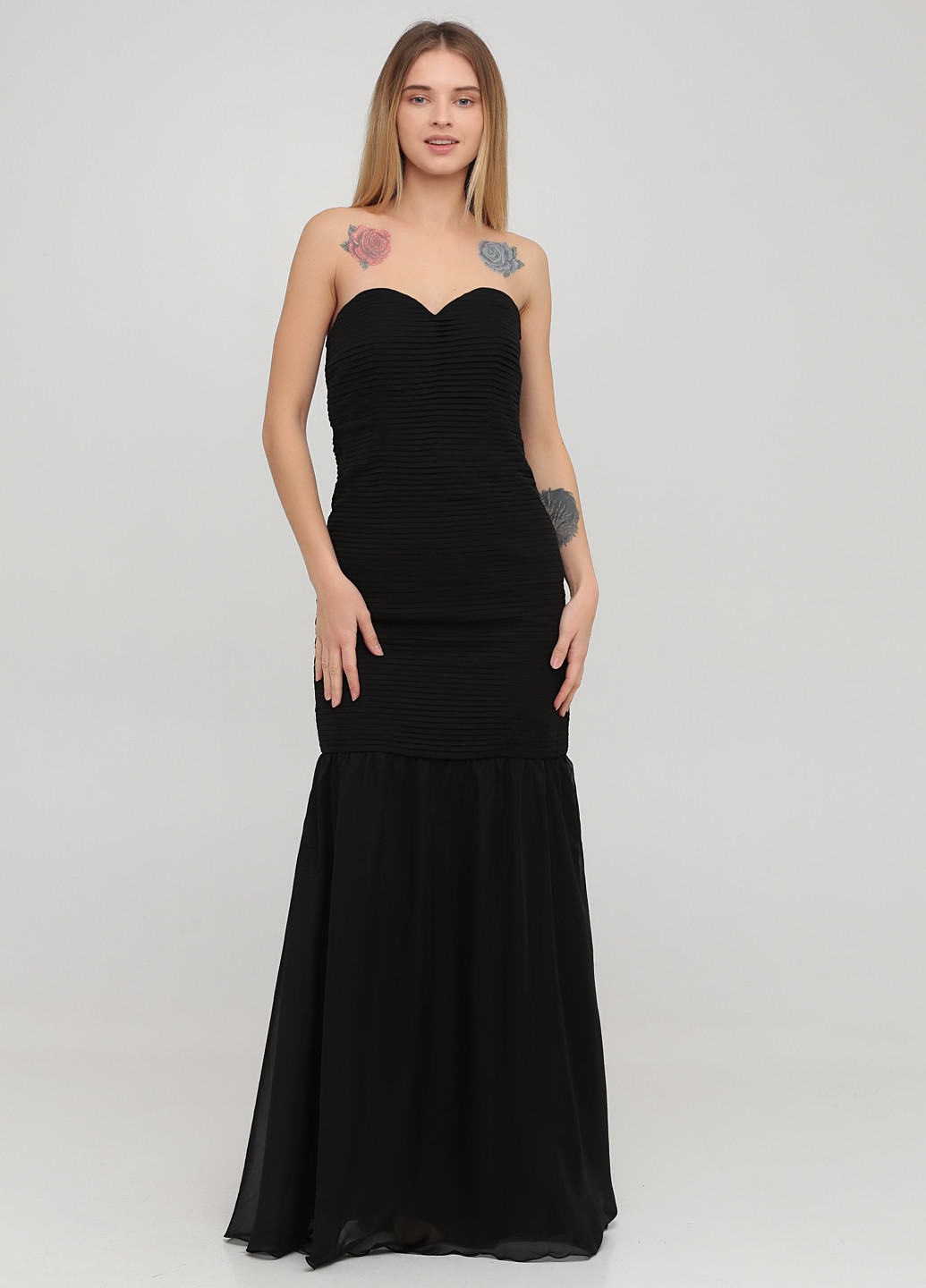 Черное вечернее платье годе, с корсетом NLY EVE однотонное