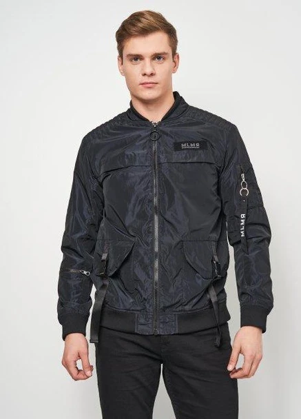 Бомбер,чорний, JACK&JONES (255192454)