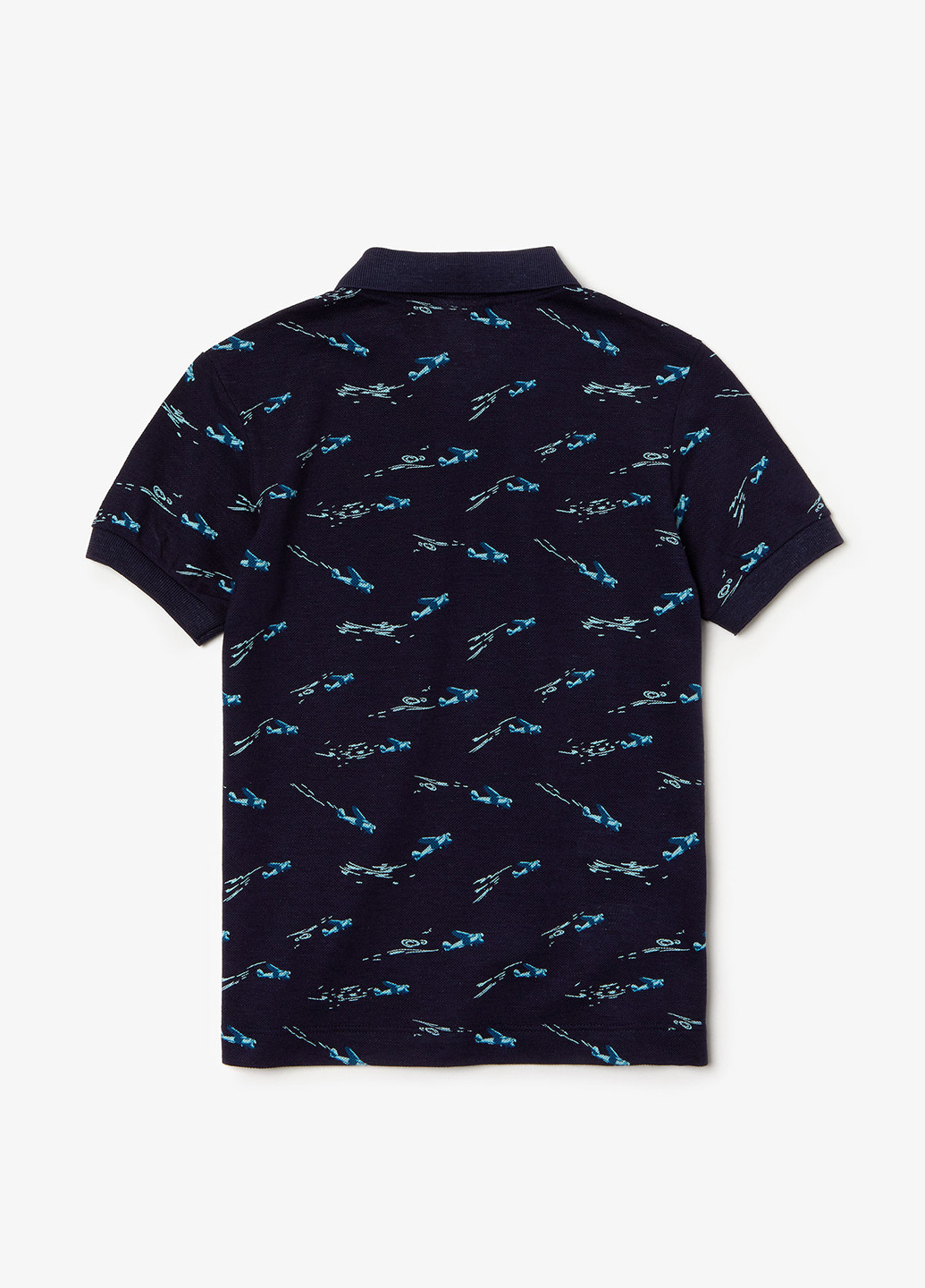 Темно-синяя детская футболка-поло для мальчика Lacoste с рисунком