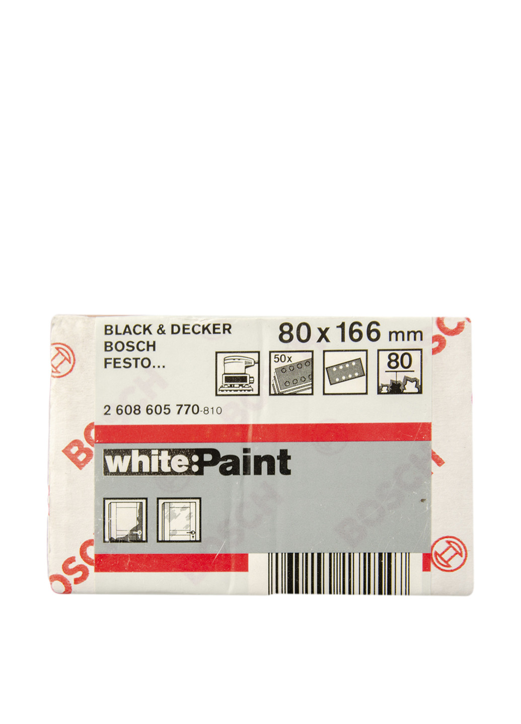 Папір шліфувальна (50 шт.), 80х166 мм Bosch білий